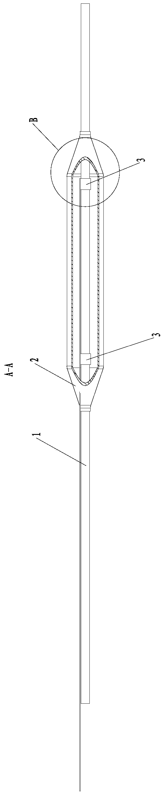 Ultrasound balloon catheter assembly and catheter system, and usage method