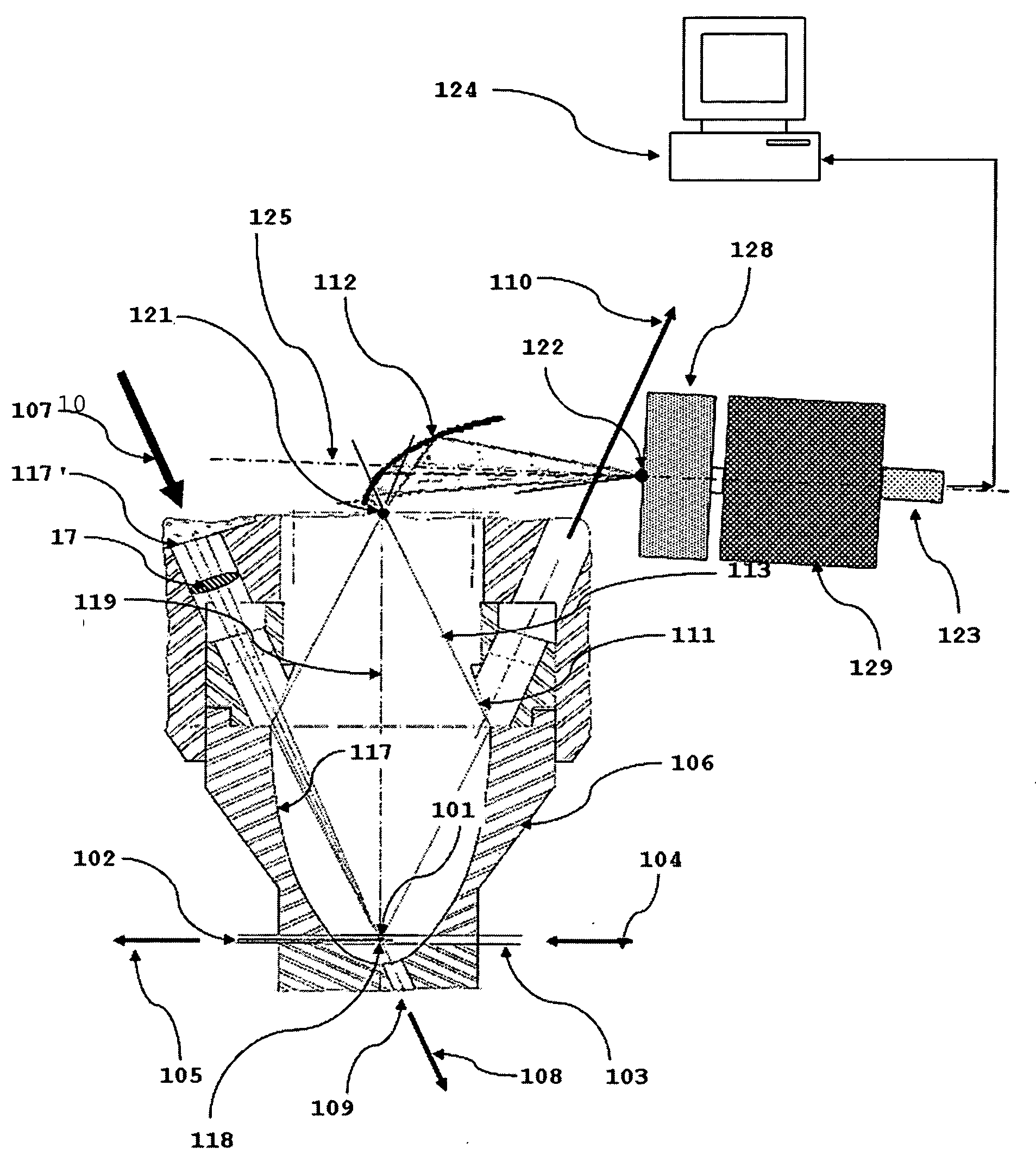 Method and device for chemical component spectrum analysis