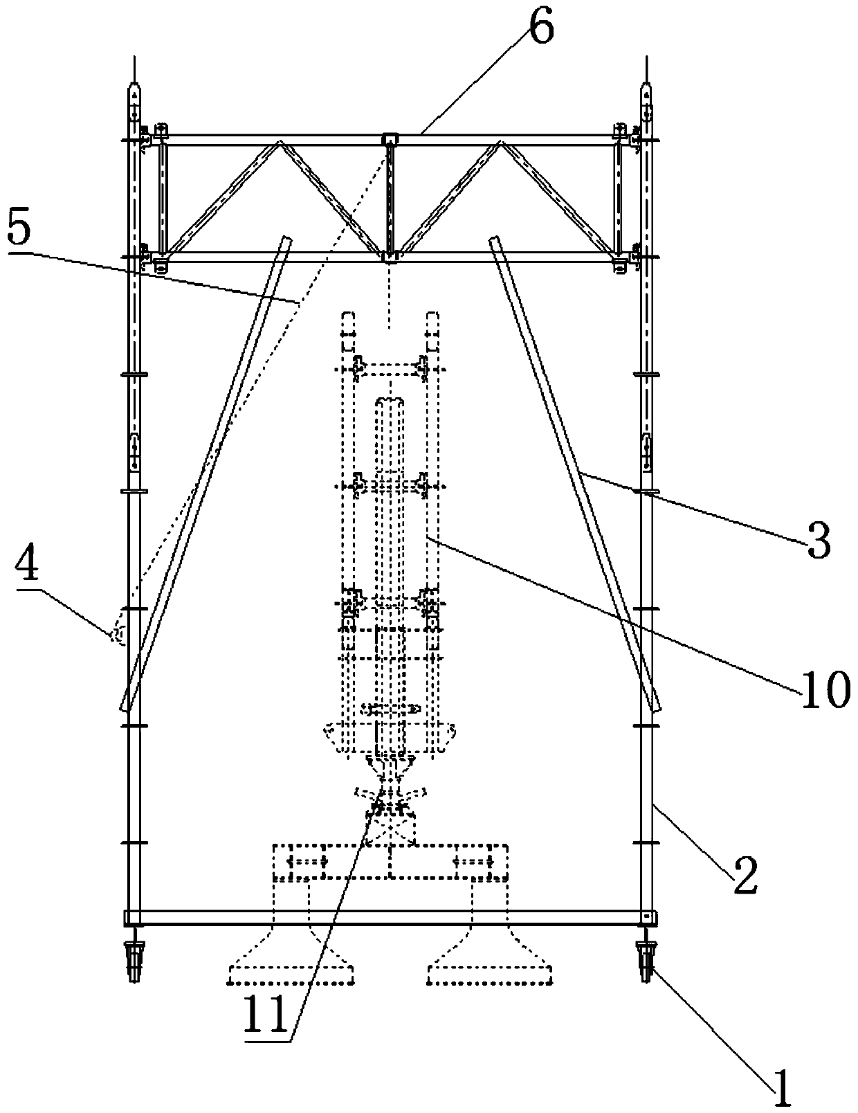 Scaffold dismounting mobile platform of ship containment system mounting platform