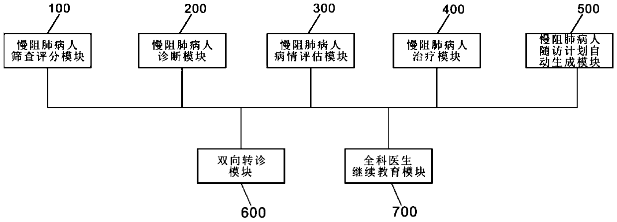 Hierarchical diagnosis-and-treatment information platform based on chronic obstructive pulmonary disease and diagnosis-and-treatment method