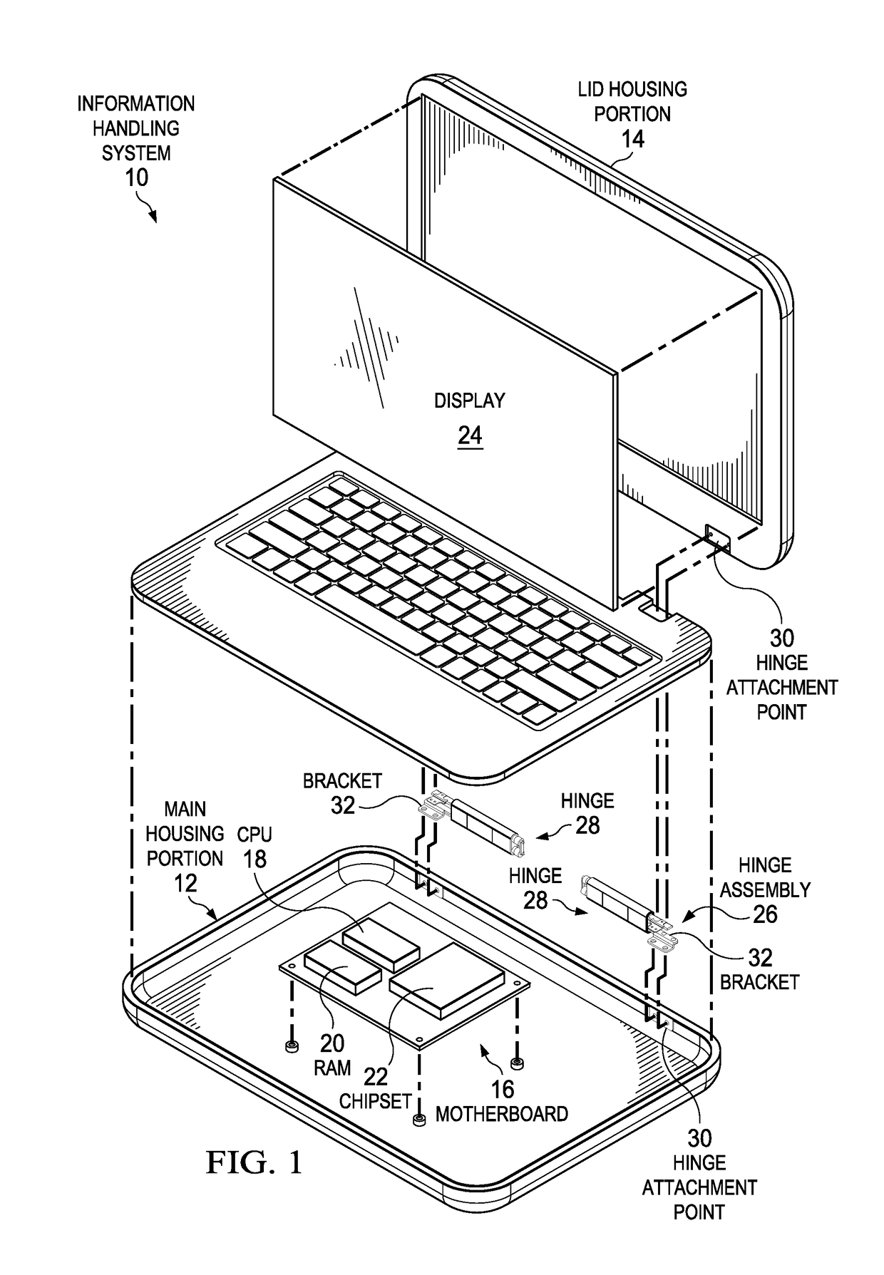 Information Handling System Low Profile Hinge