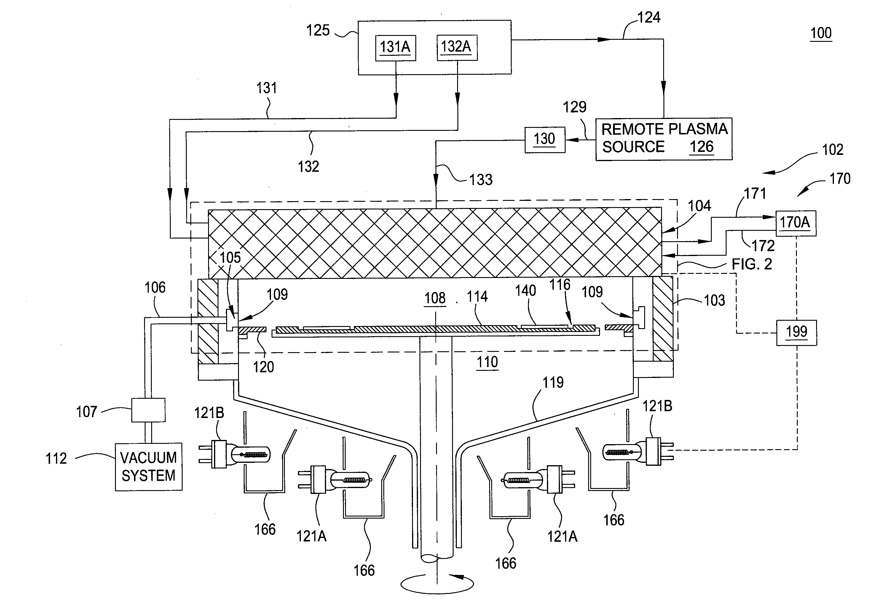 Multi-gas centrally cooled showerhead design