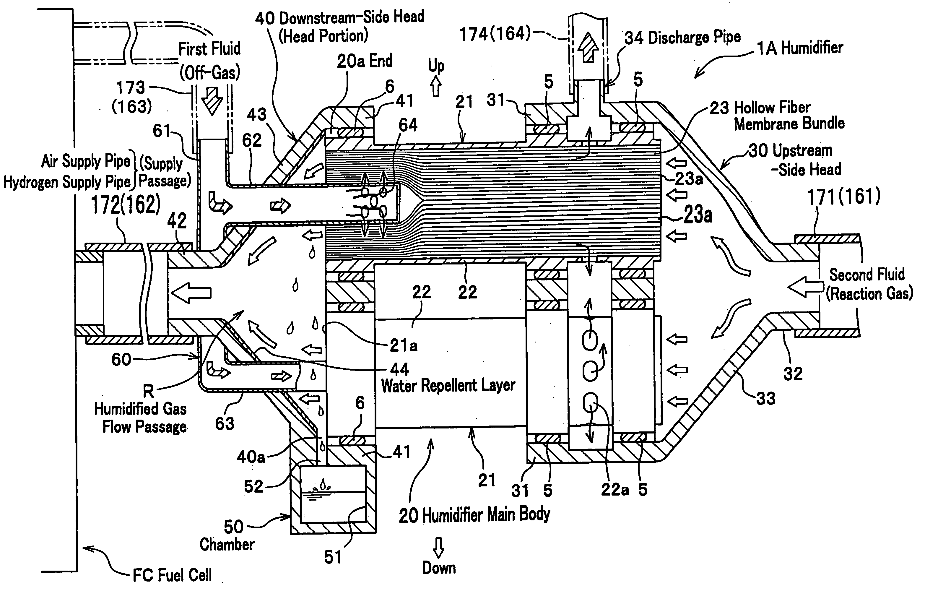 Humidifier for fuel cell system