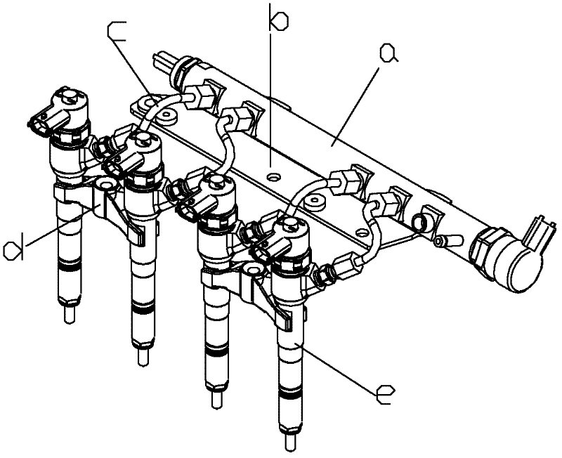 Split assembling mechanism of common rail injection system of diesel engine