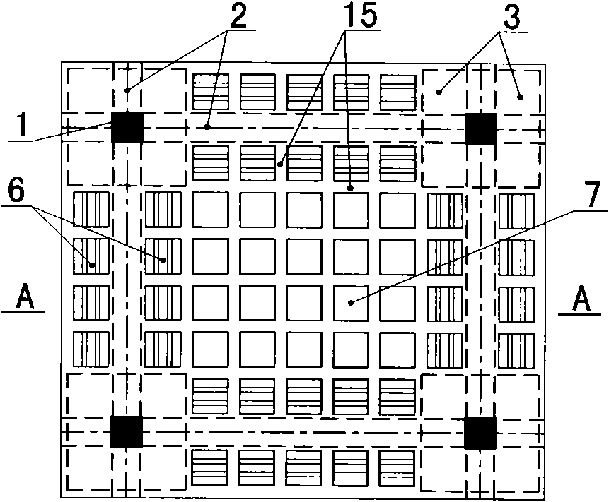 Slab-column structure hollow slap with mixed use of filling rod and filling box