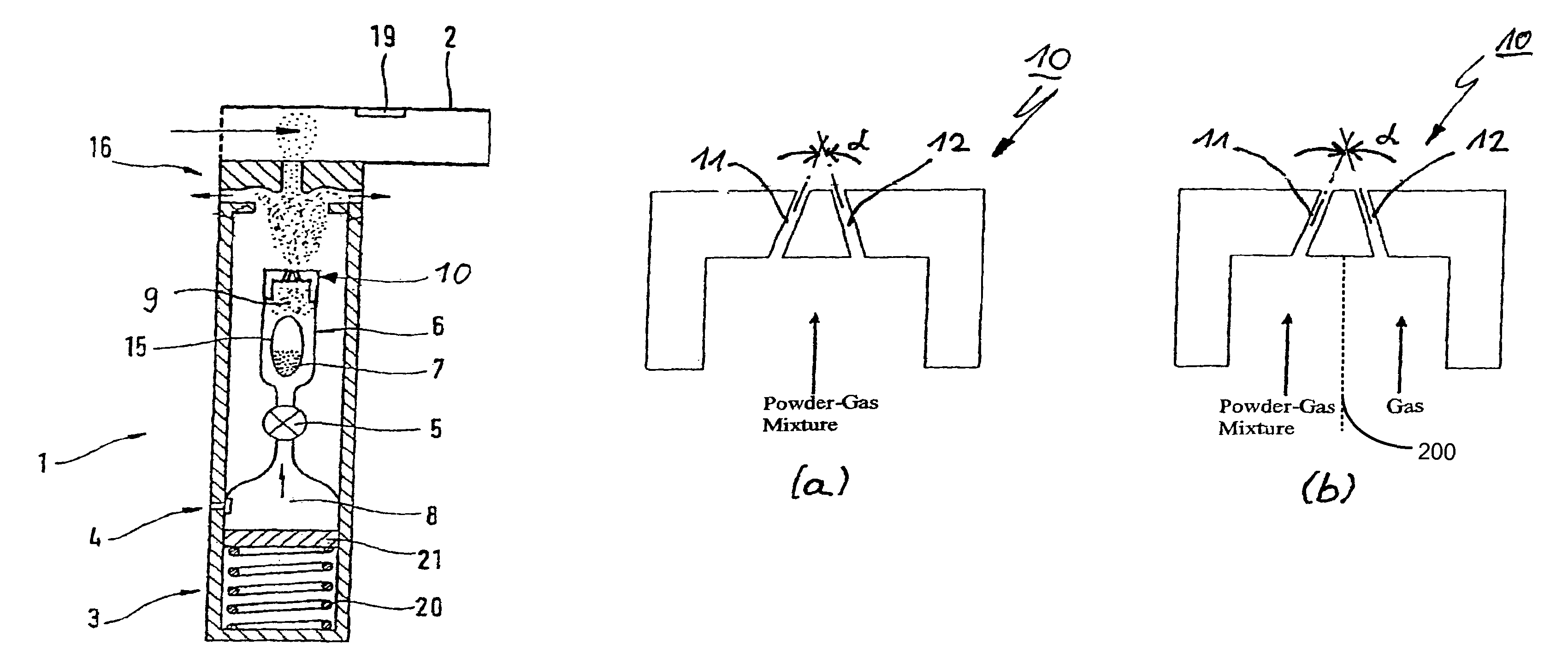 Powder inhaler having a nozzle with a plurality of channels