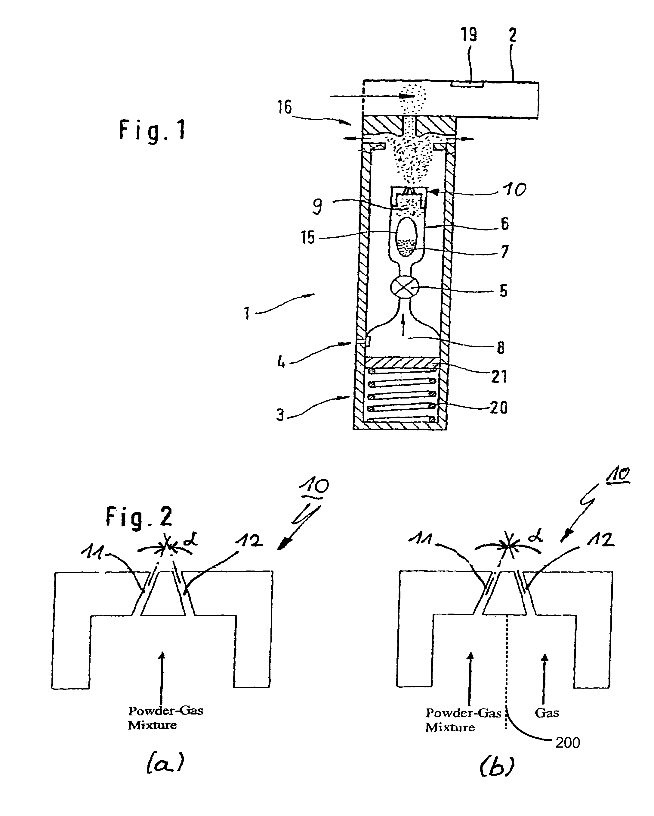 Powder inhaler having a nozzle with a plurality of channels