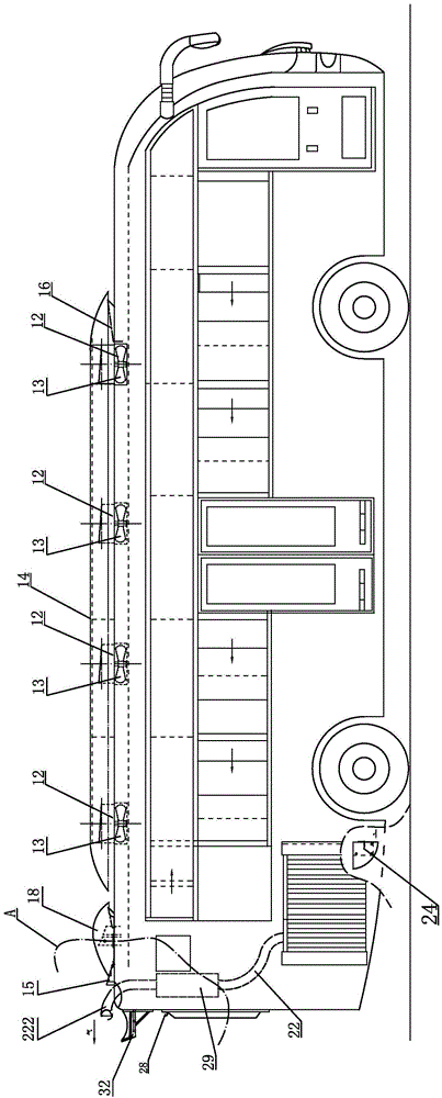 Novel gas intake, exhaust and tail gas treatment system of passenger car