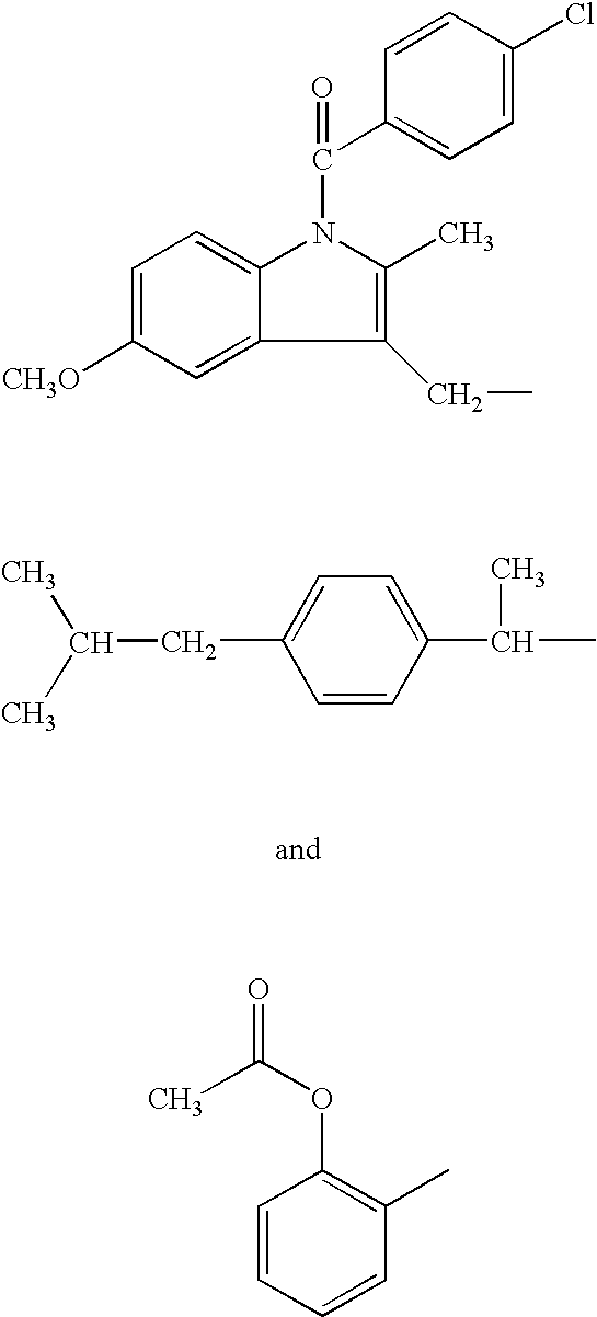 Non-donating nsaids adsorbed into carrier particles