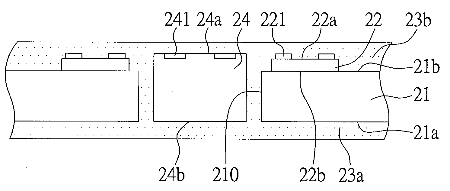 Circuit board structure having embedded semiconductor element and fabrication method thereof