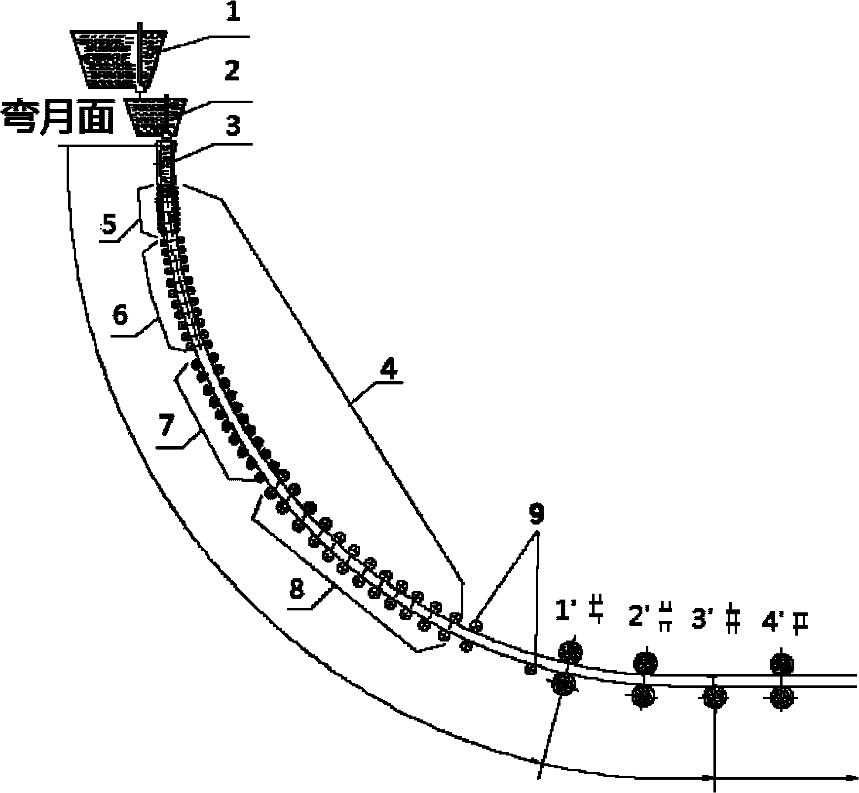 Cooling method of square and round billet continuous casting billet during tundish replacement