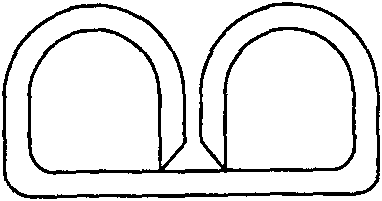 Double-O-shaped anastomosis staple for anastomat