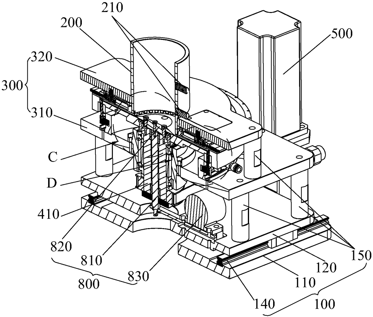 Horizontal-type particle high-speed implanting device