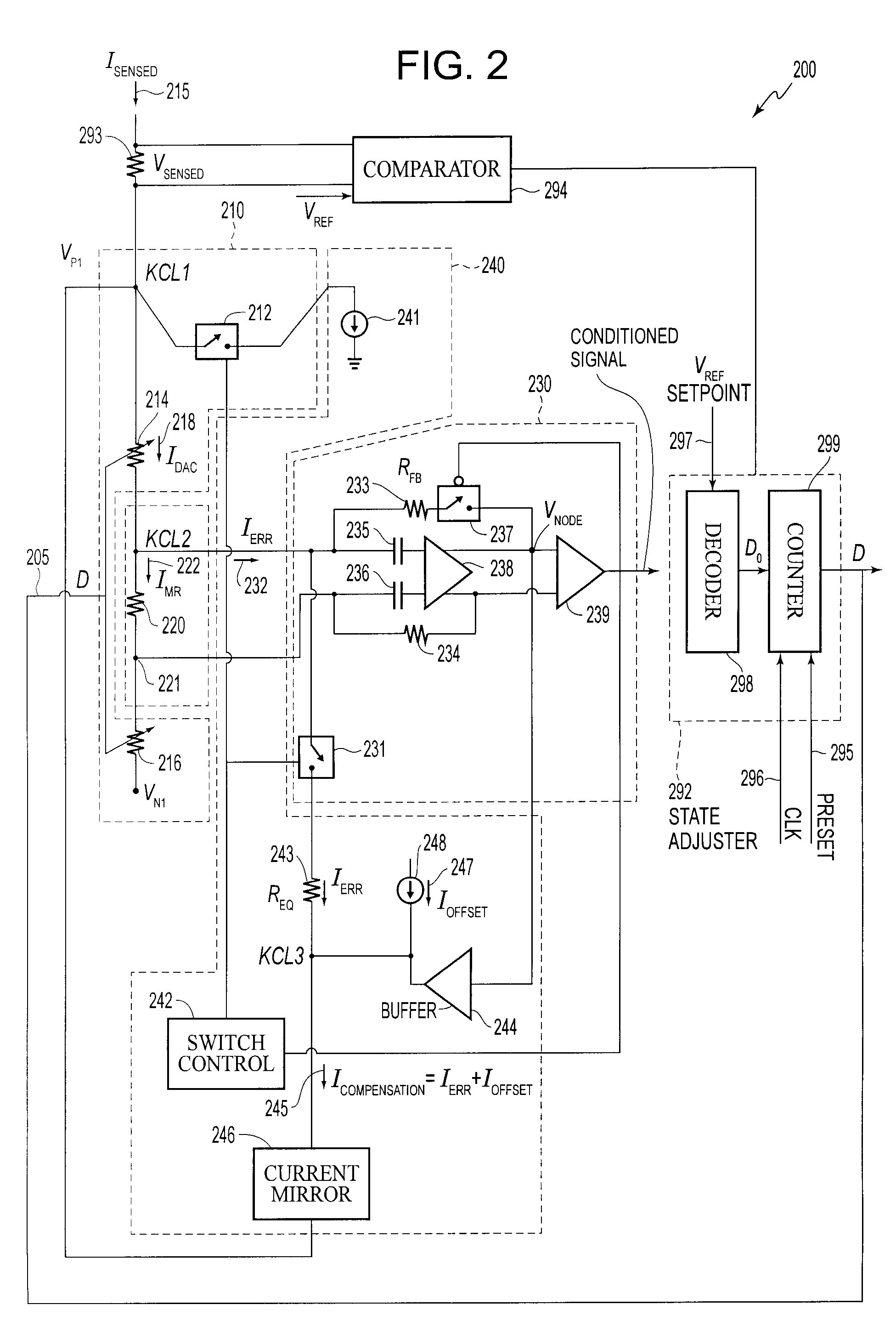 Bias current compensation device and method