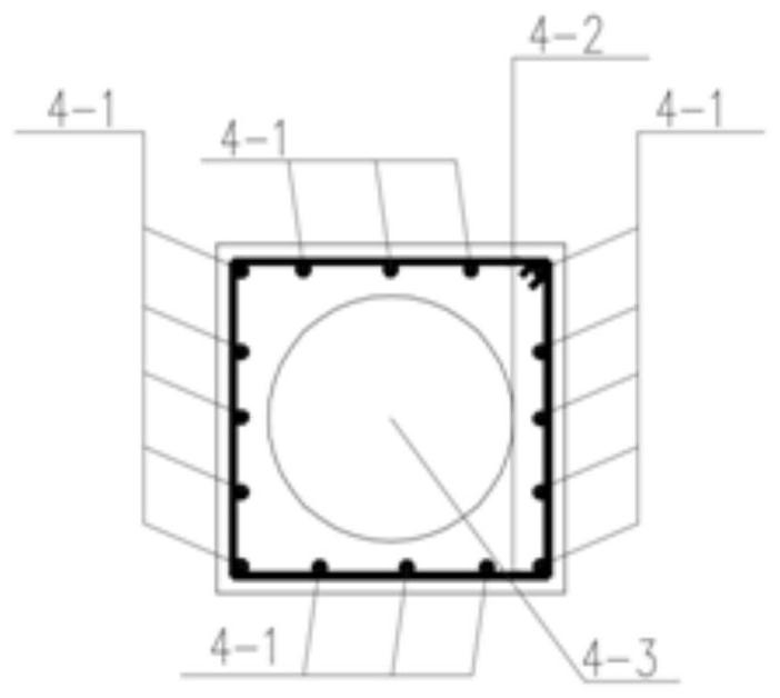 Hollow beam supporting structure and construction method thereof