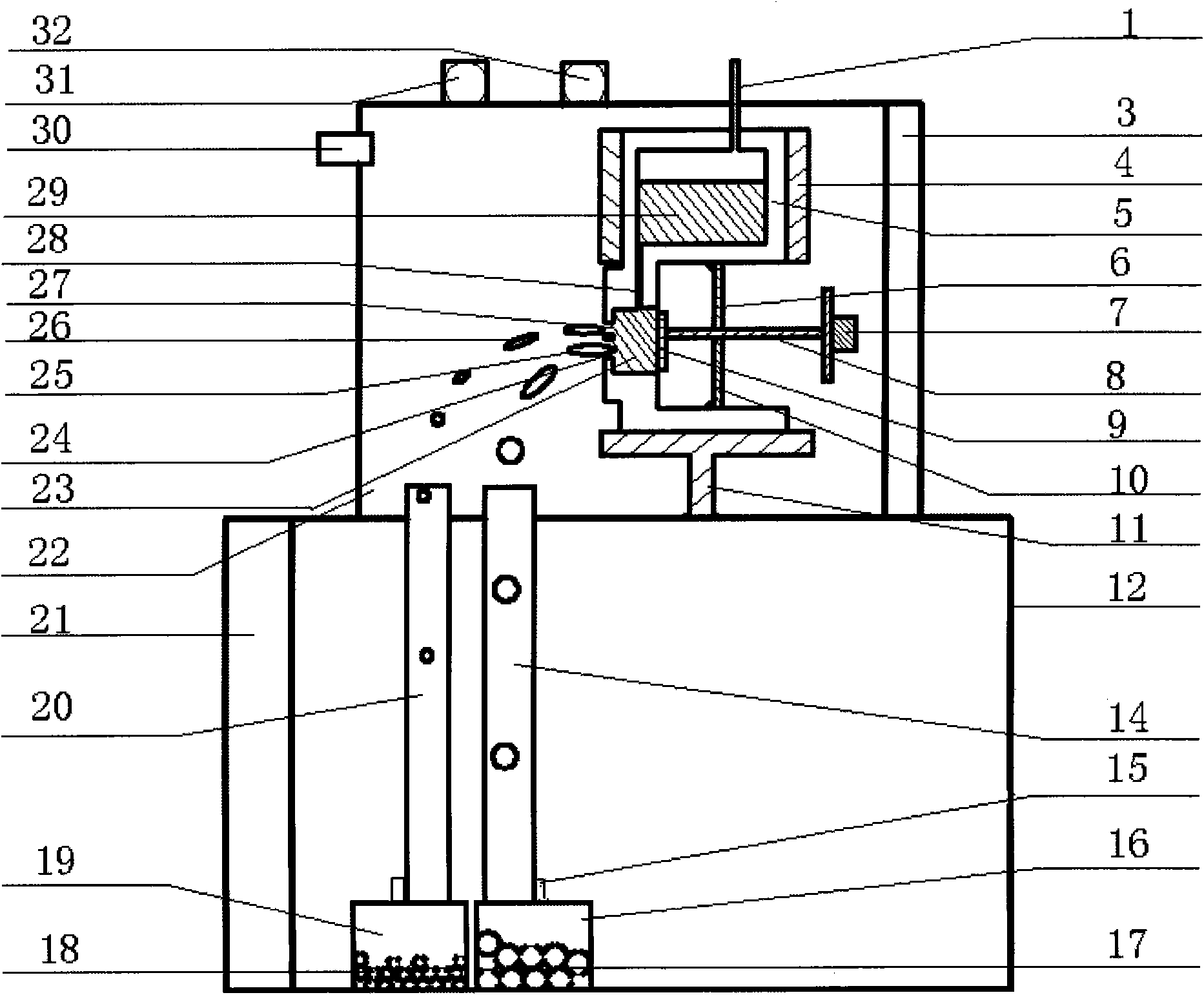 Method and device for ejecting and preparing homogeneous particles by pulsing lateral parts of holes