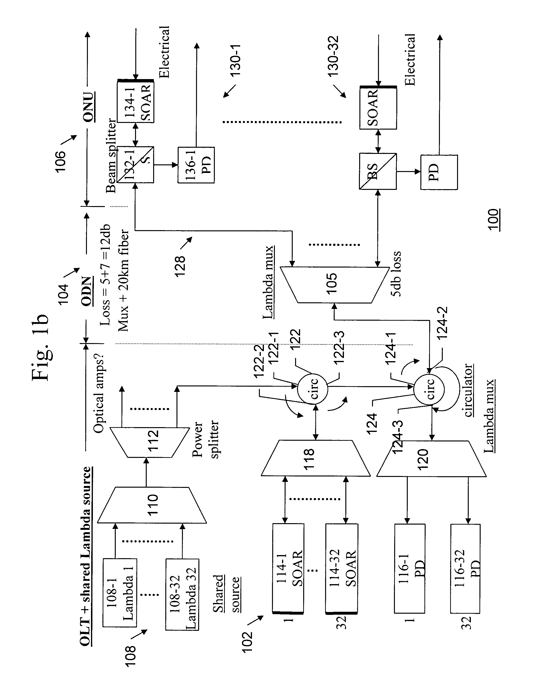 Eliminating ONU laser for WDM PON by burst mode