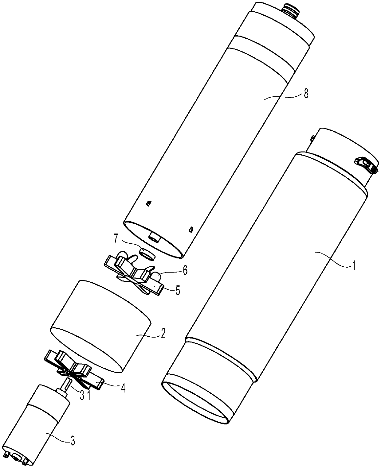 Water purifier filter element with cleaning function