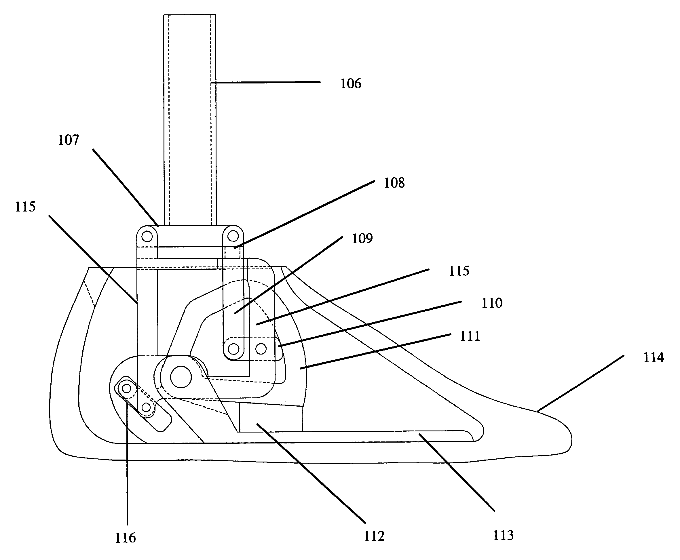 Passive ankle-foot prosthesis and orthosis capable of automatic adaptation to sloped walking surfaces and method of use