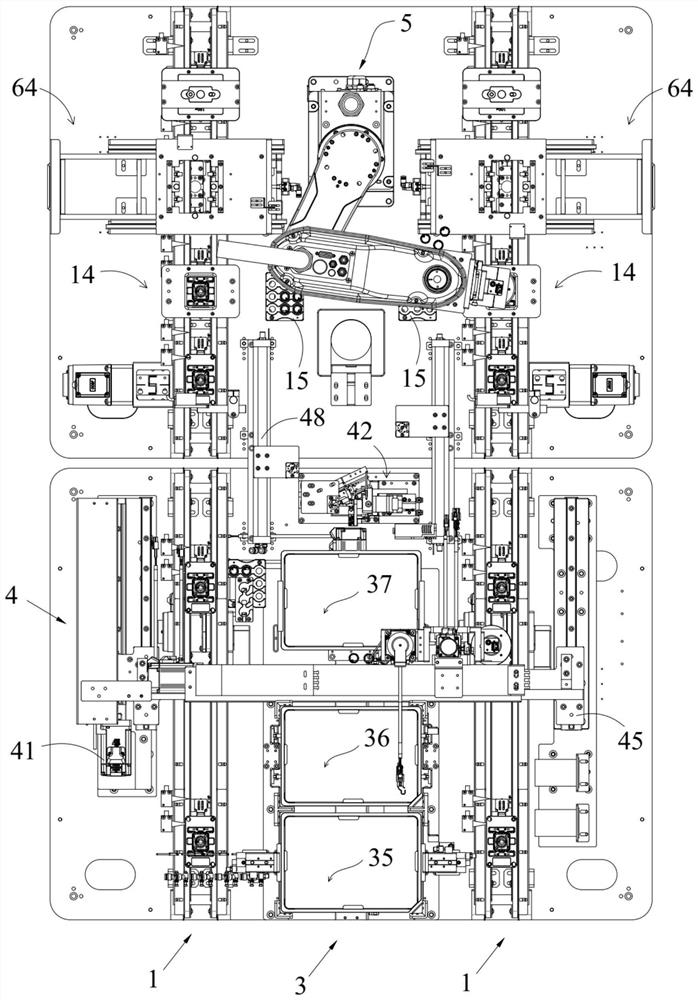 Film-tearing and assembly integrated assembly line