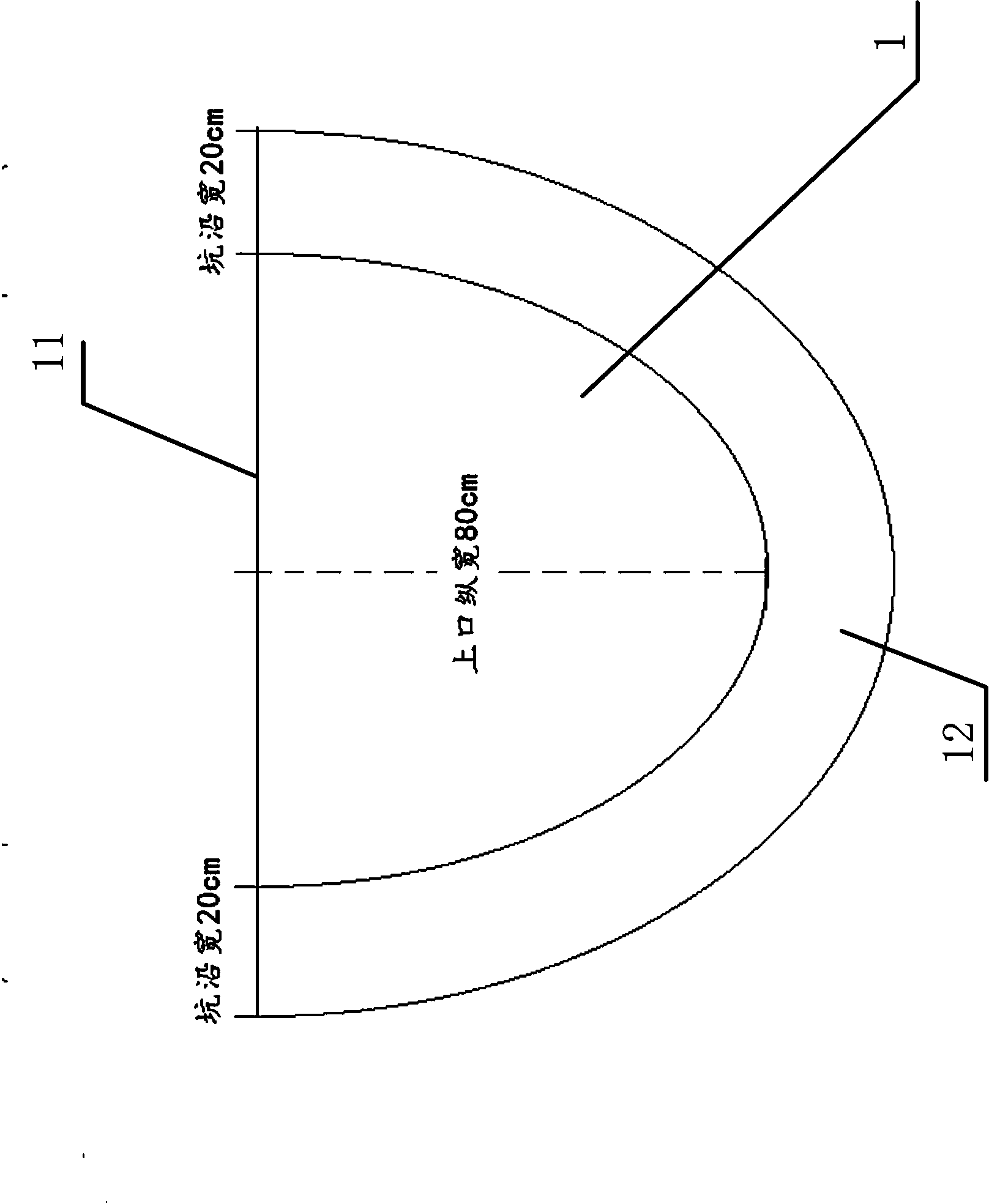 Funnel bottom fish-scale pit soil preparation technology