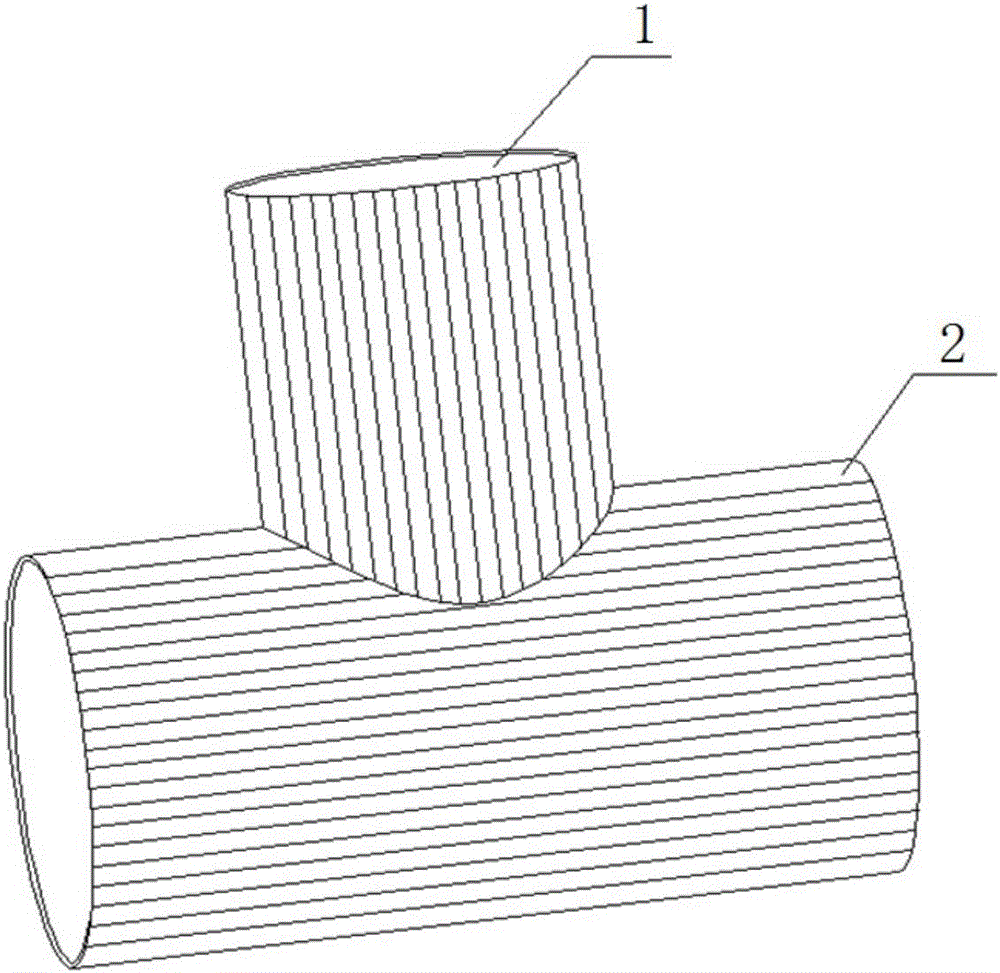 Opening method for pipe intersecting hole