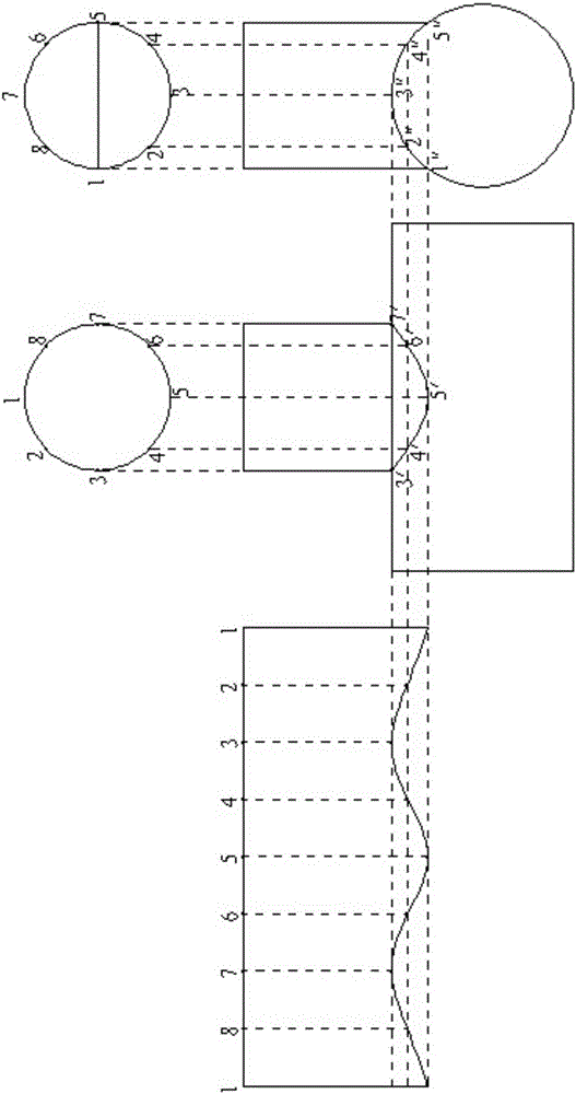 Opening method for pipe intersecting hole