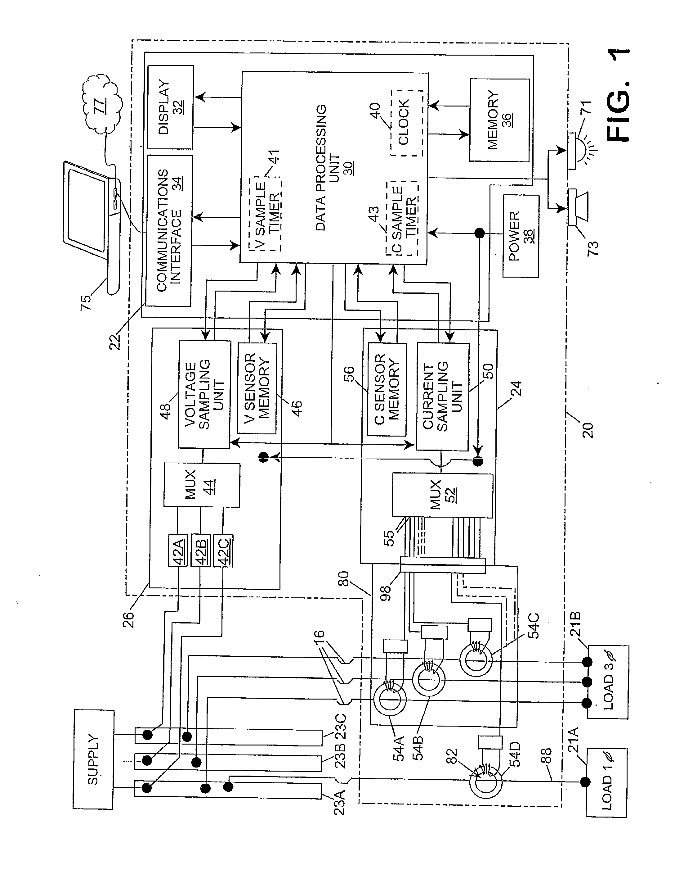 Branch current monitor with configuration