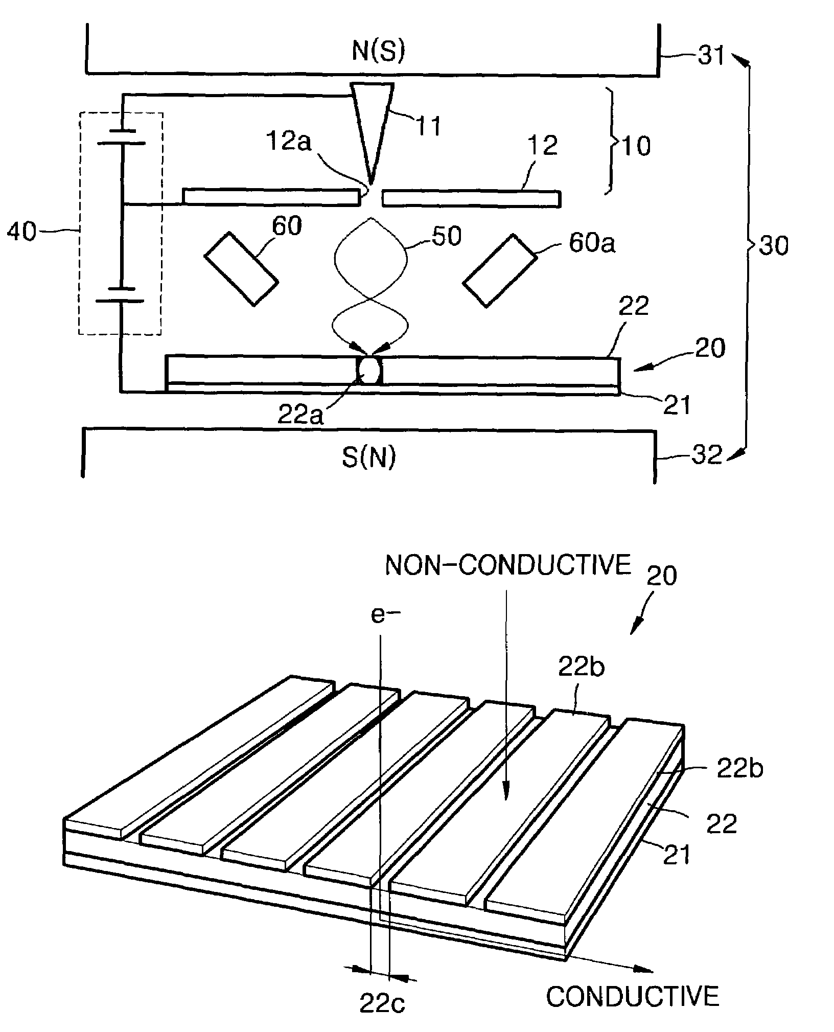 High density data recording/reproduction method utilizing electron emission and phase change media, and data recording system adopting the same, and media for the system