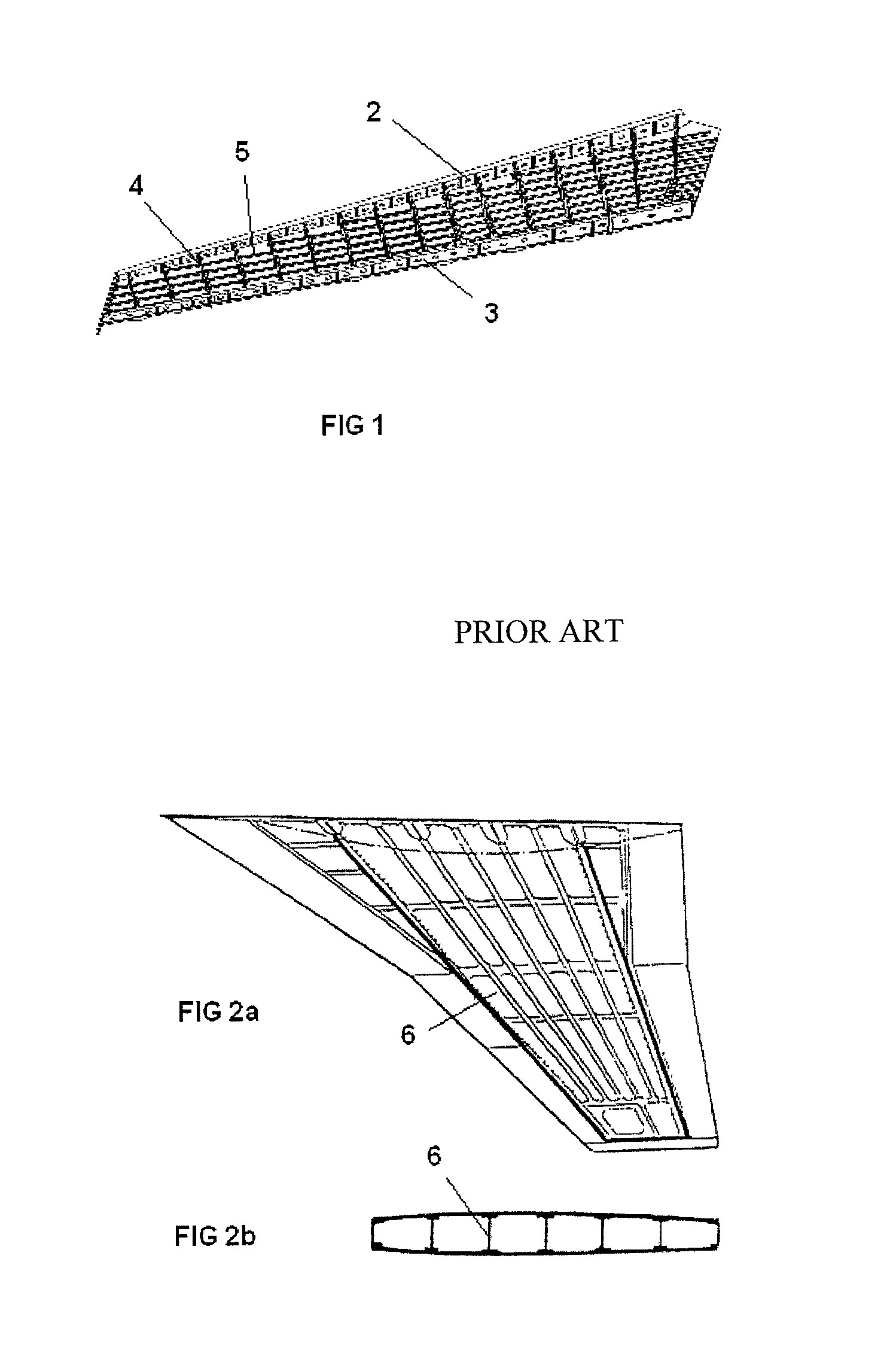 Integrated multispar torsion box of composite material