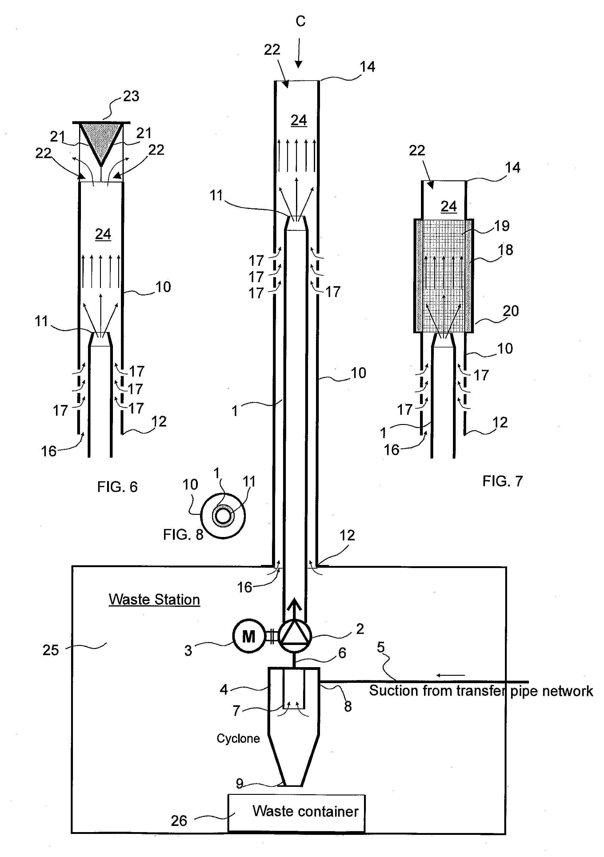 Method and apparatus in a pneumatic material conveying system