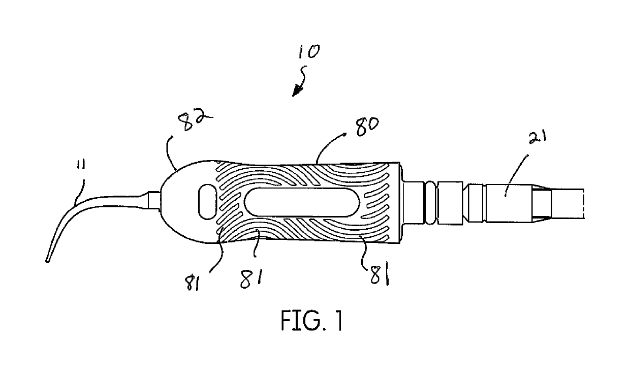 Ultrasonic dental scaler insert with ergonomic grip design