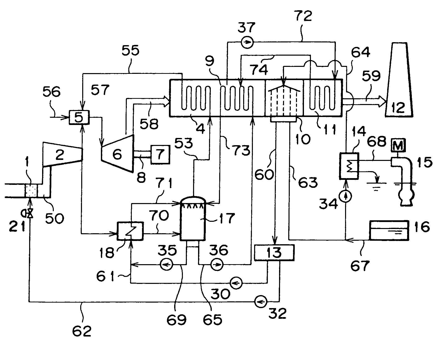 Gas turbine electric power generation equipment and air humidifier