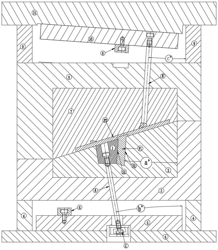 Mold structure for realizing thick-walled products without draft angles