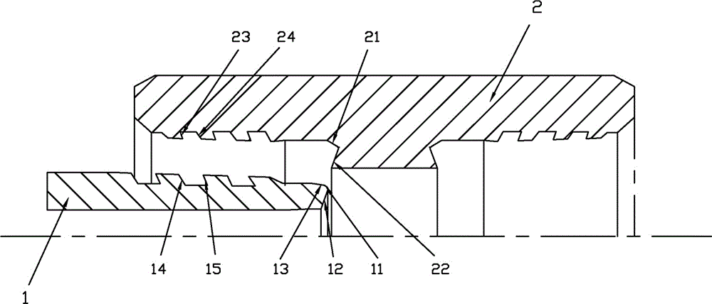 A gas-tight connection structure for oil well pipe