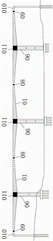 Prestressed concrete variable-section box girder bridge with internal slant leg rigid frame, and construction method thereof