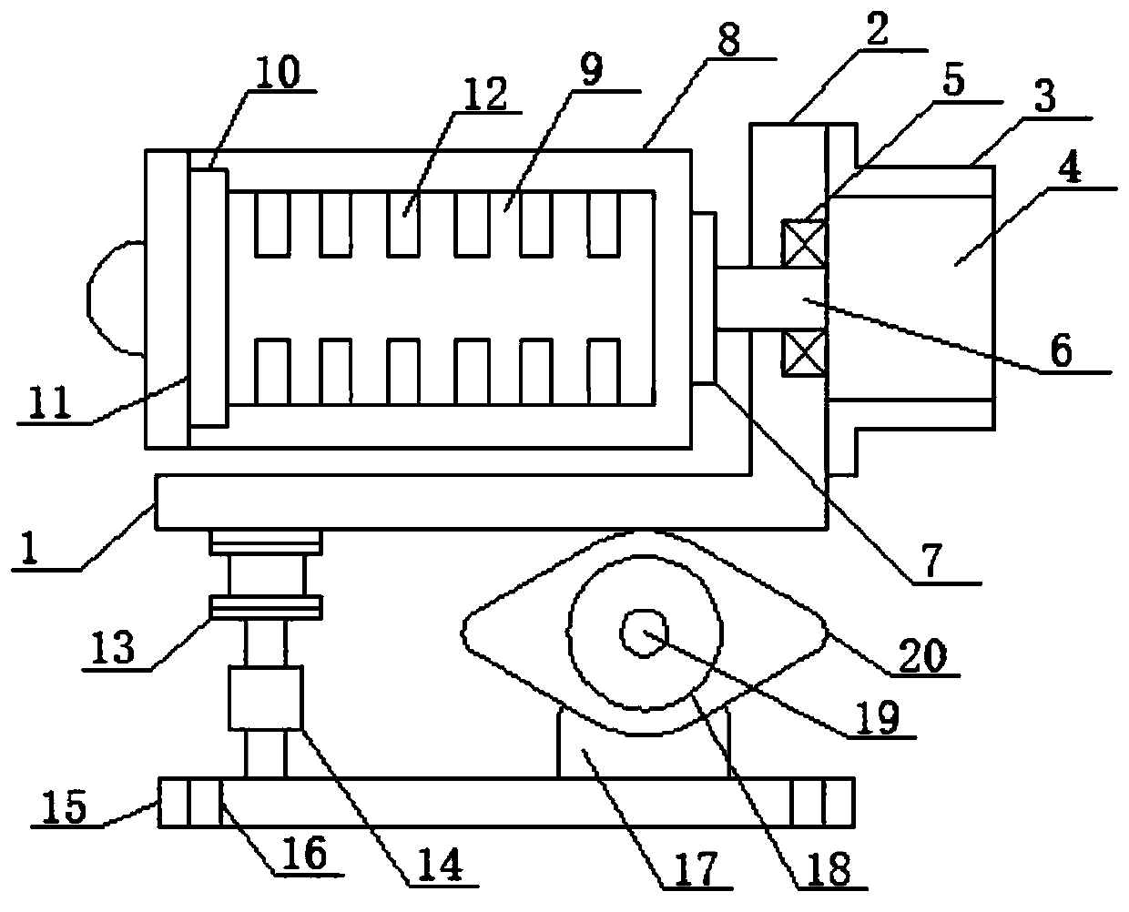 Foodstuff mixing device for animal husbandry