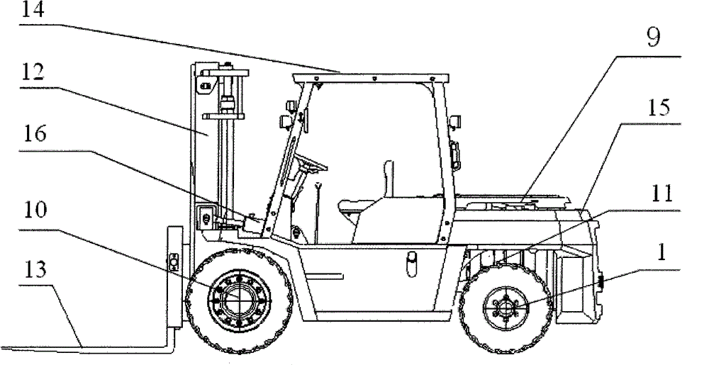 Method for real-time monitoring of stability of balance weight type fork truck