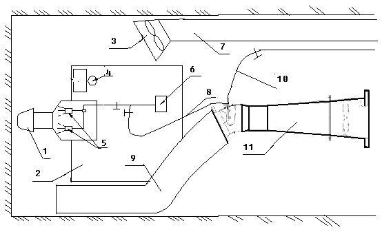 Water vapor rotating jet dust settling device for comprehensive driving working face