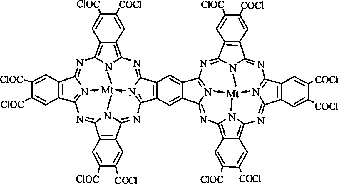 Binuclear metal phthalolyanin carrier fiber material for eliminating formaldehyde and preparing method