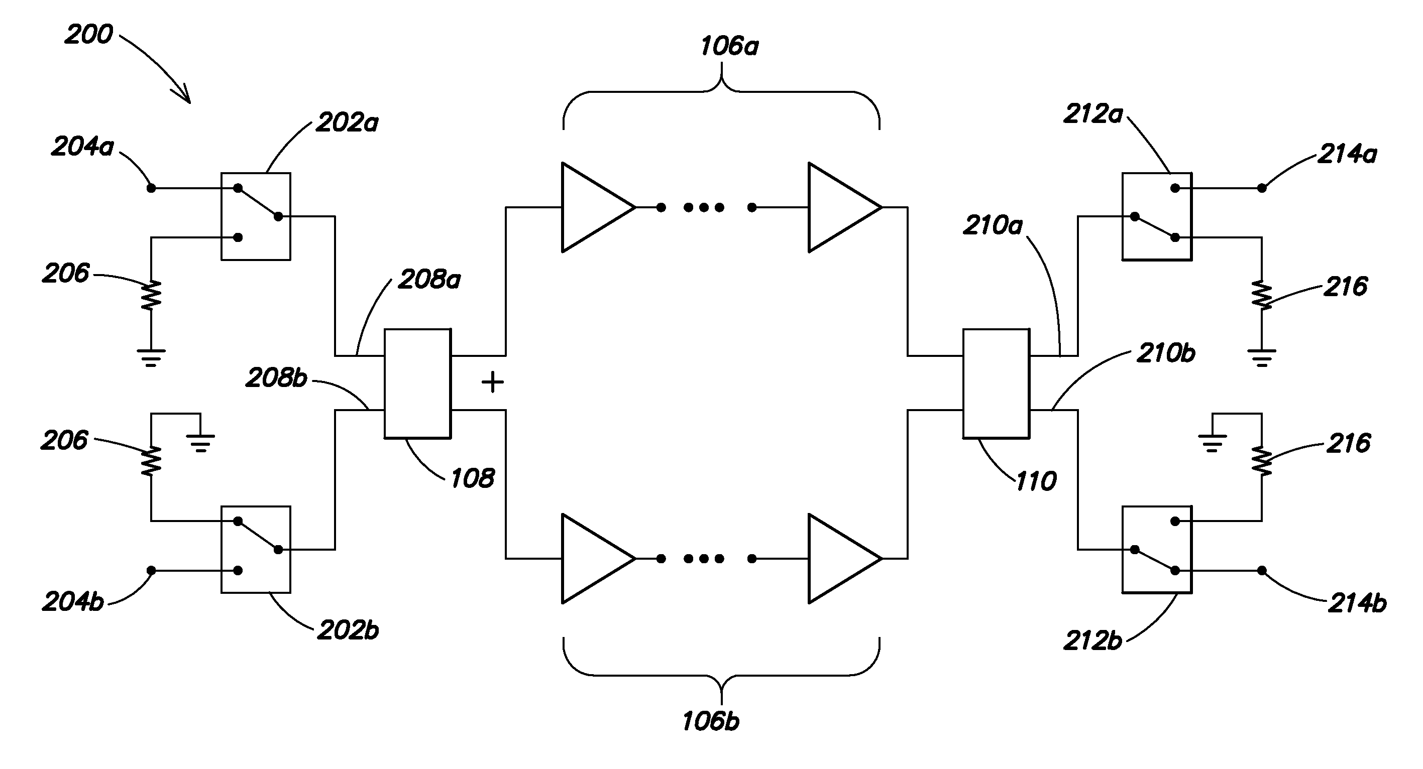 Switchable balanced amplifier