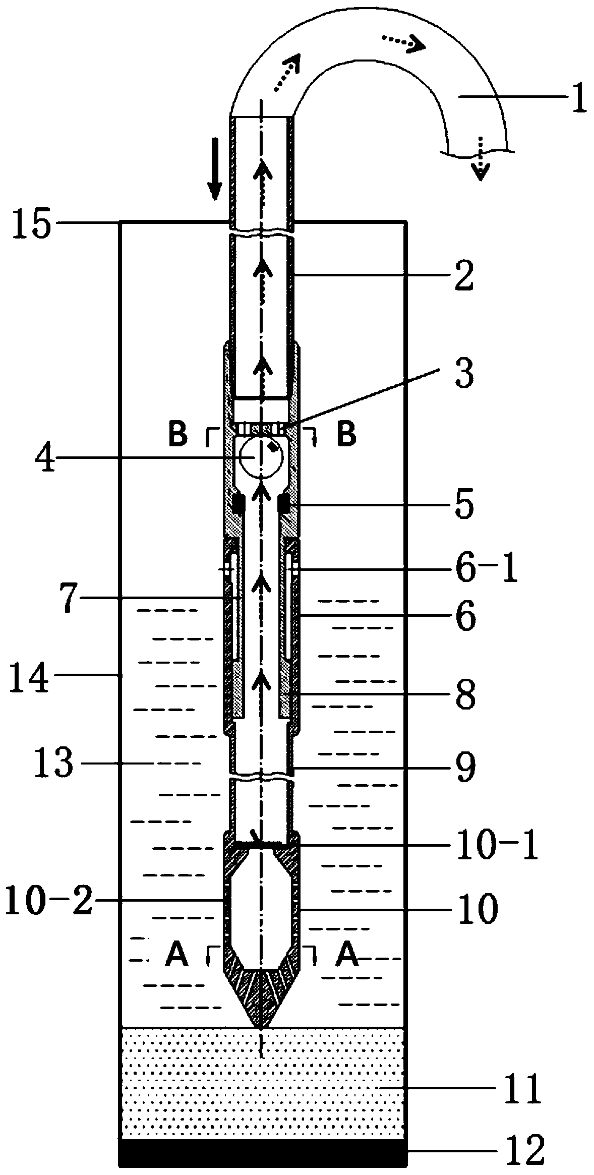 A large-displacement continuous downhole sand cleaning and plugging removal pipe string and sand cleaning and plugging removal technology