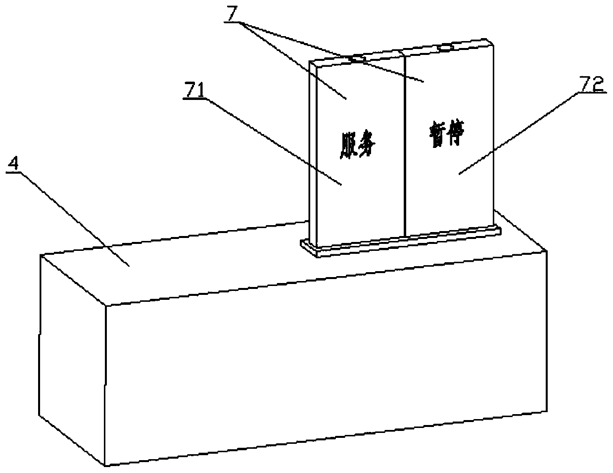 Inductive card turnover device for counter in business hall