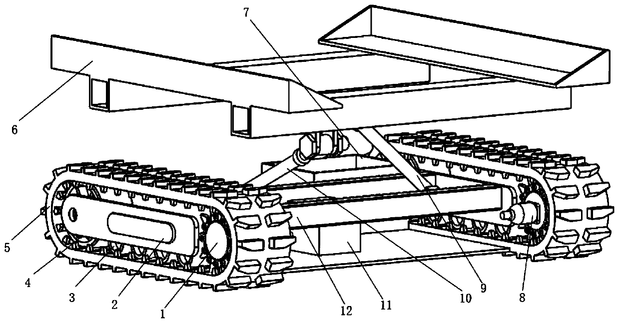 Trolley for transporting forest fruits in hilly areas and capable of automatically leveling