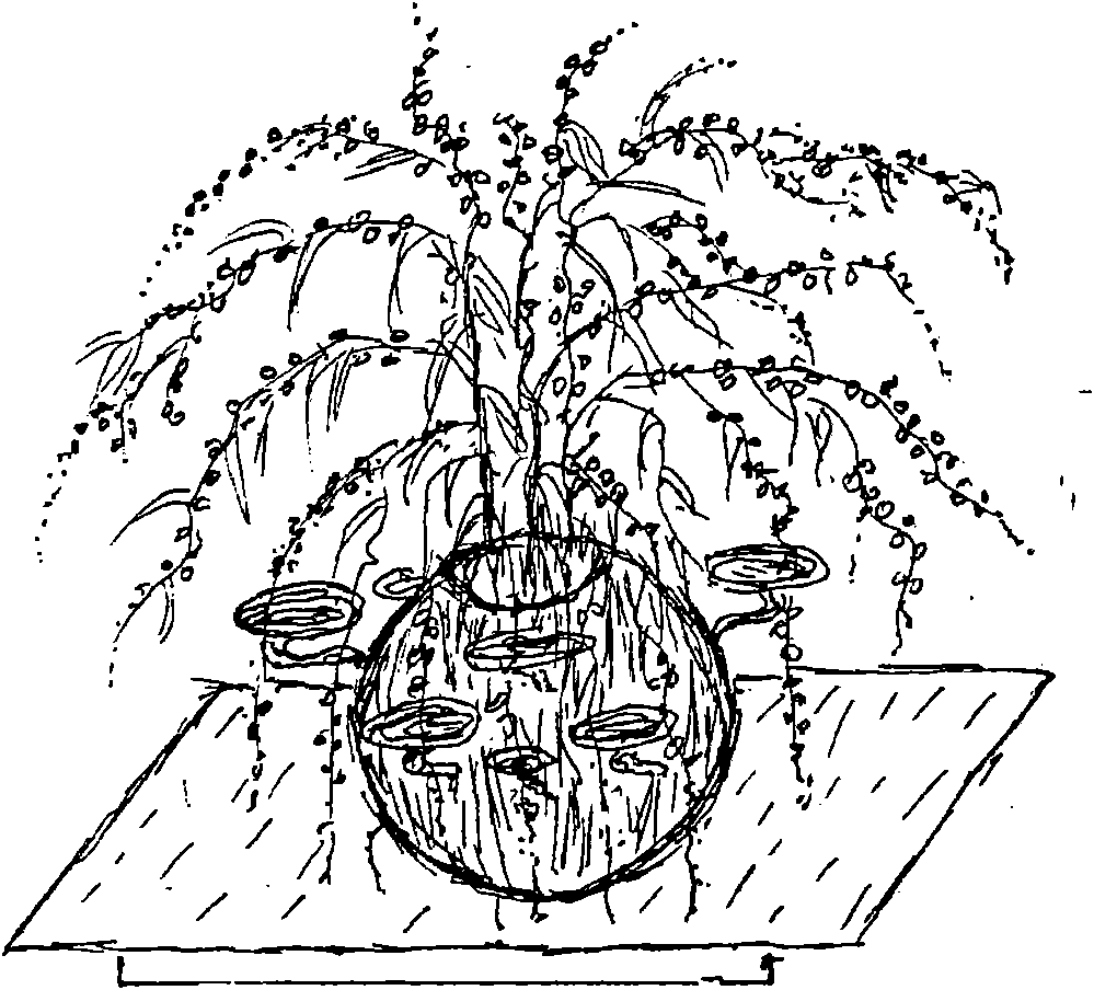 Lucid ganoderma and flower symbiosis bonsai, cultivation method and porous cultivator used thereby