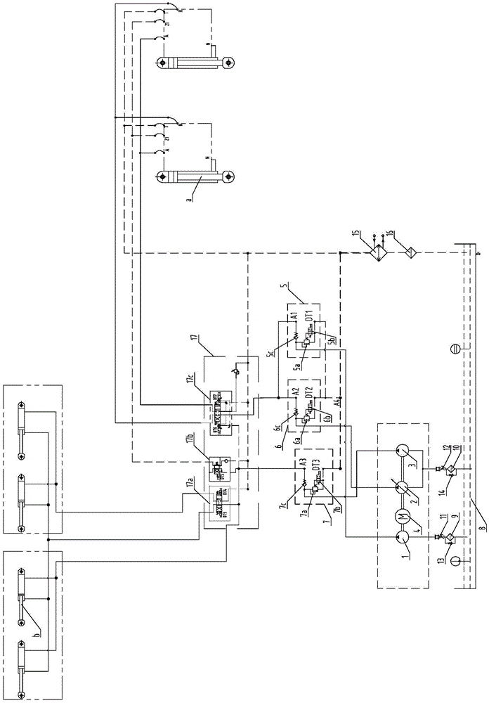 Hydraulic power control system for hydraulic plug type lifting system