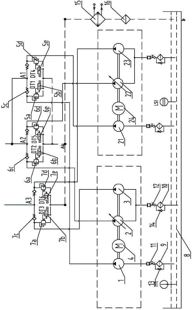 Hydraulic power control system for hydraulic plug type lifting system