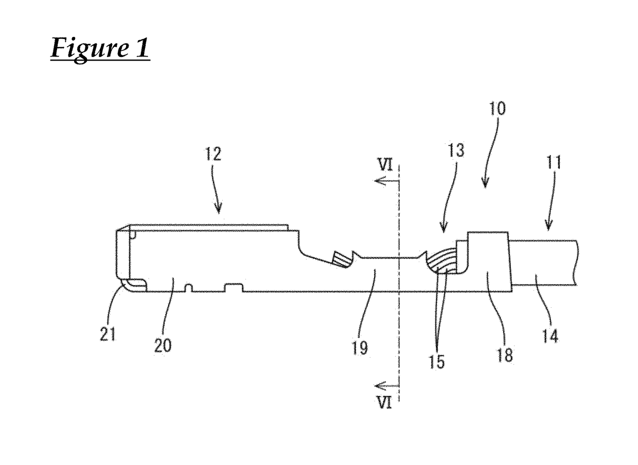 Wire with terminal and manufacturing method therefor