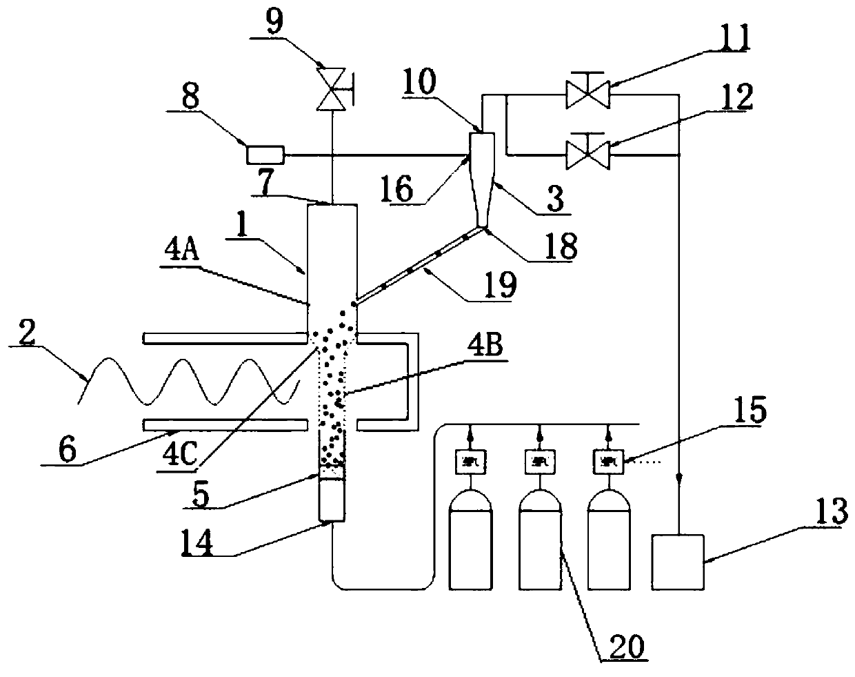 Plasma fluidized bed powder processing device