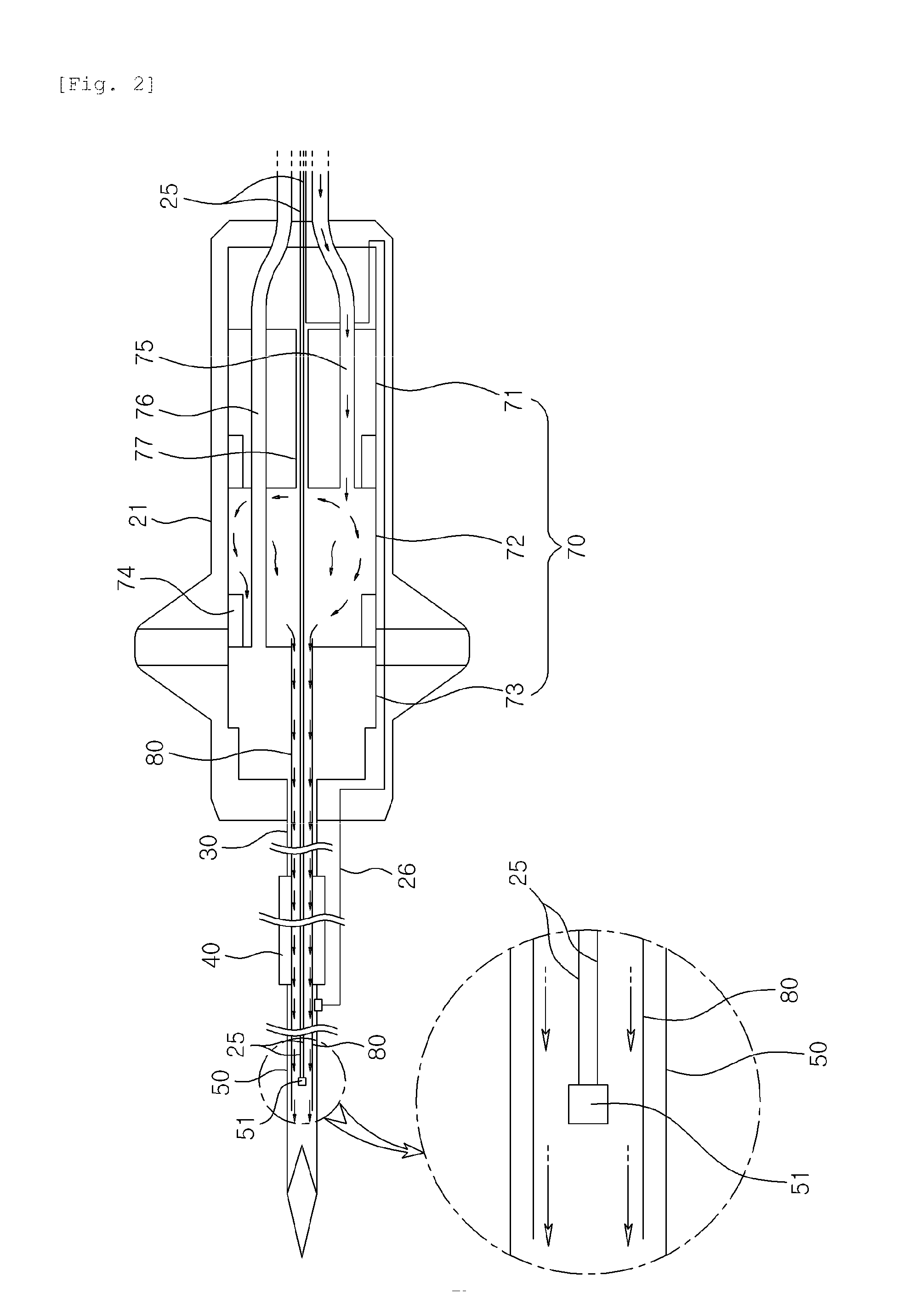 High-frequency heat therapy electrode device equipped with flexible tube